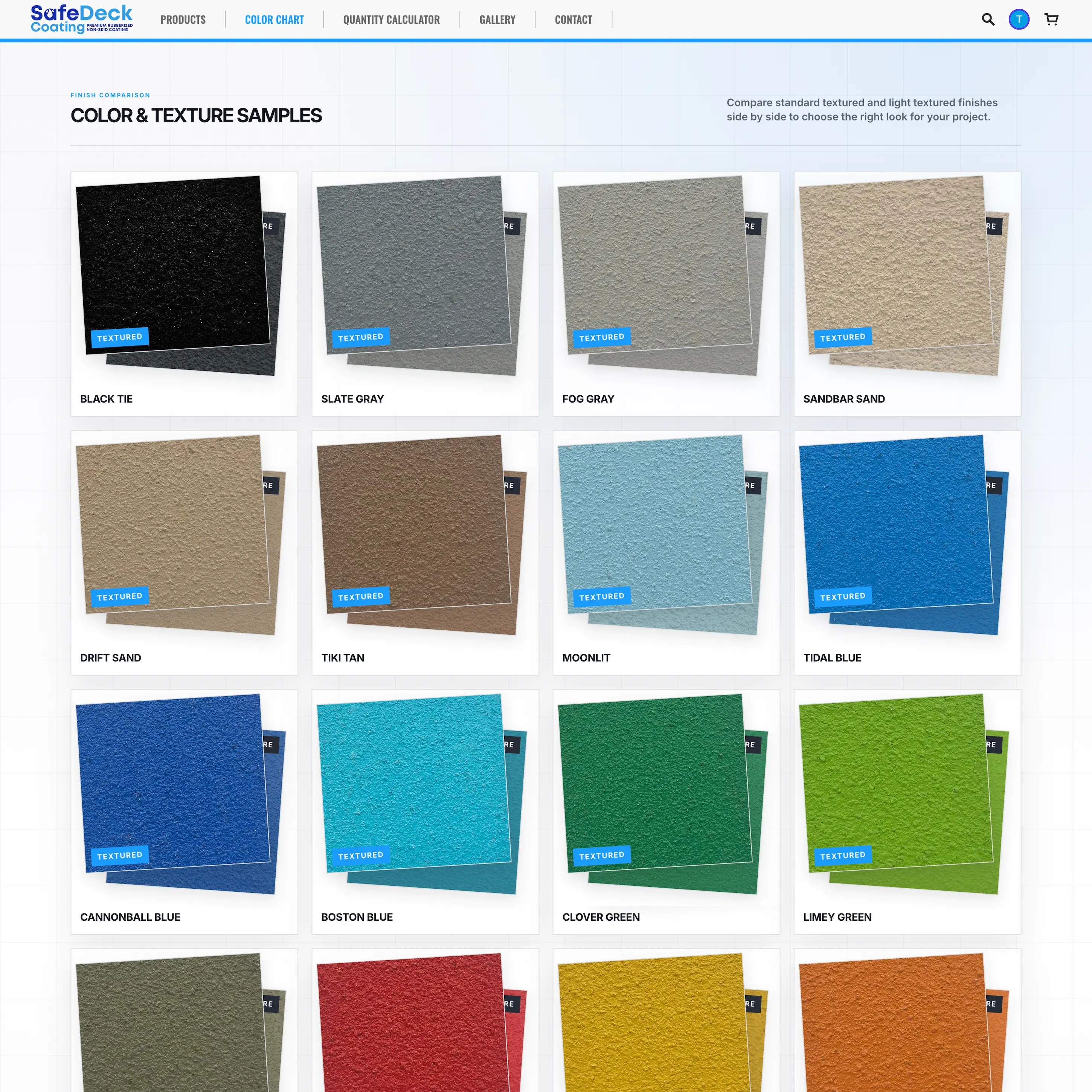 Safe Deck Coatings interactive color chart