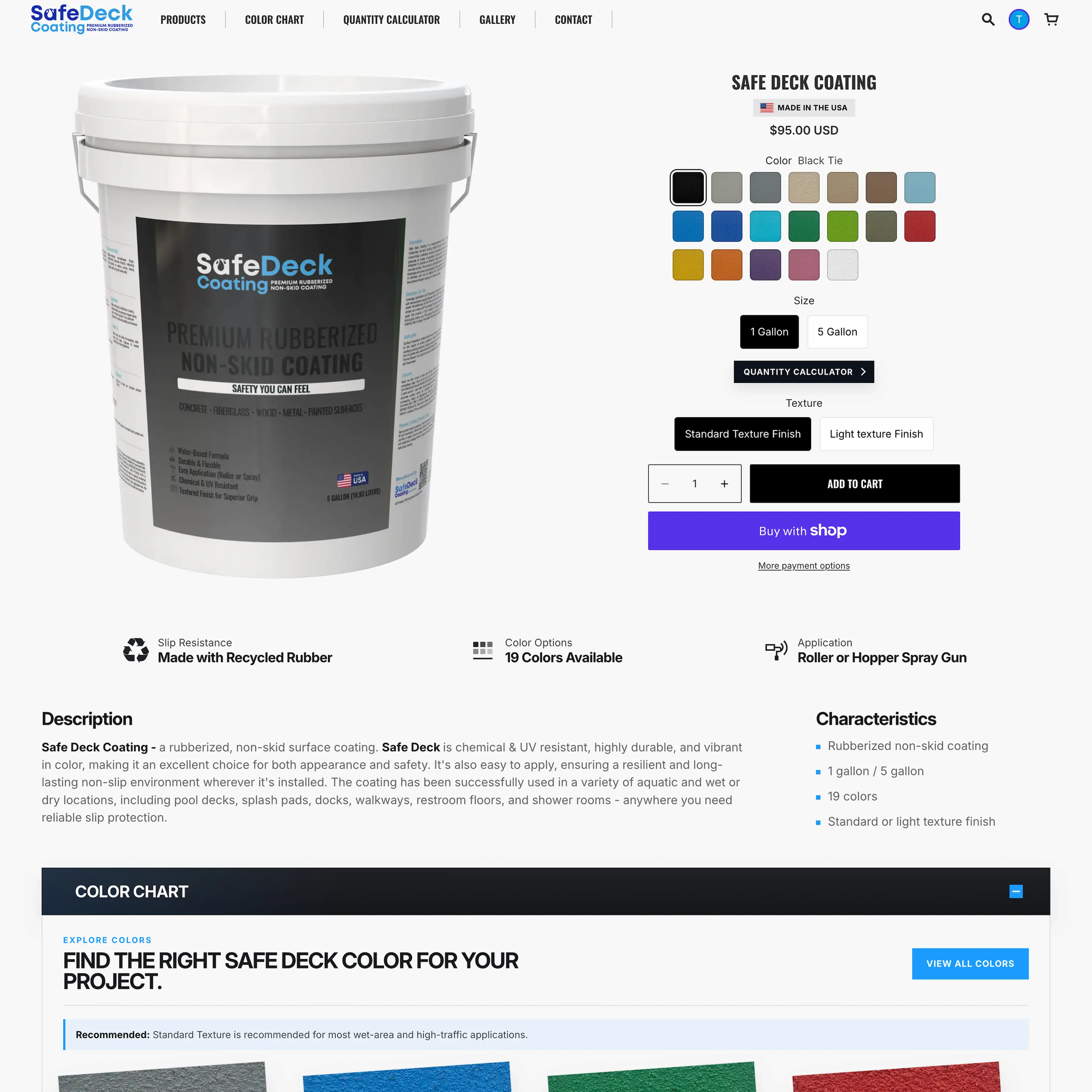 Safe Deck Coatings custom product page