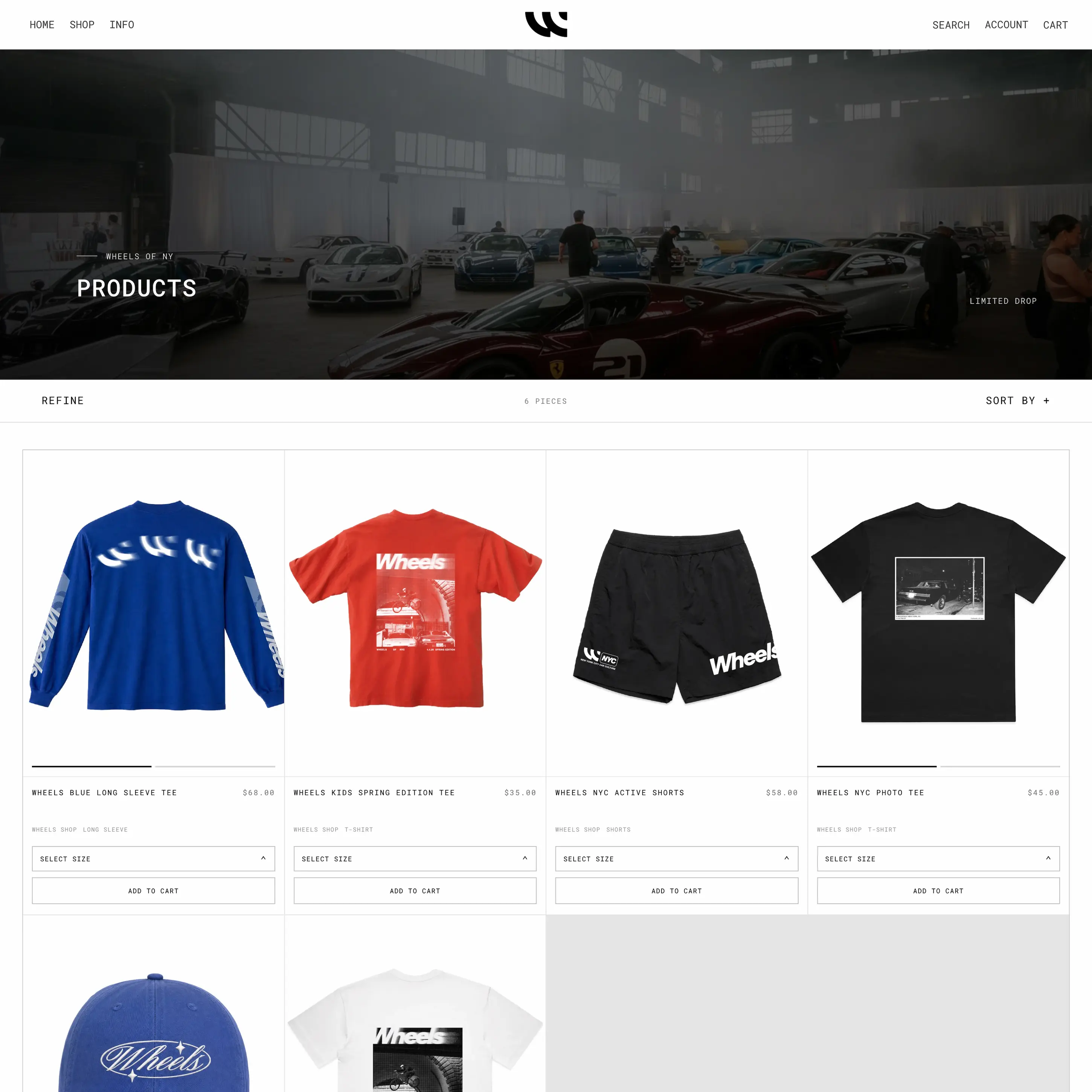 Wheels of NYC Shopify storefront